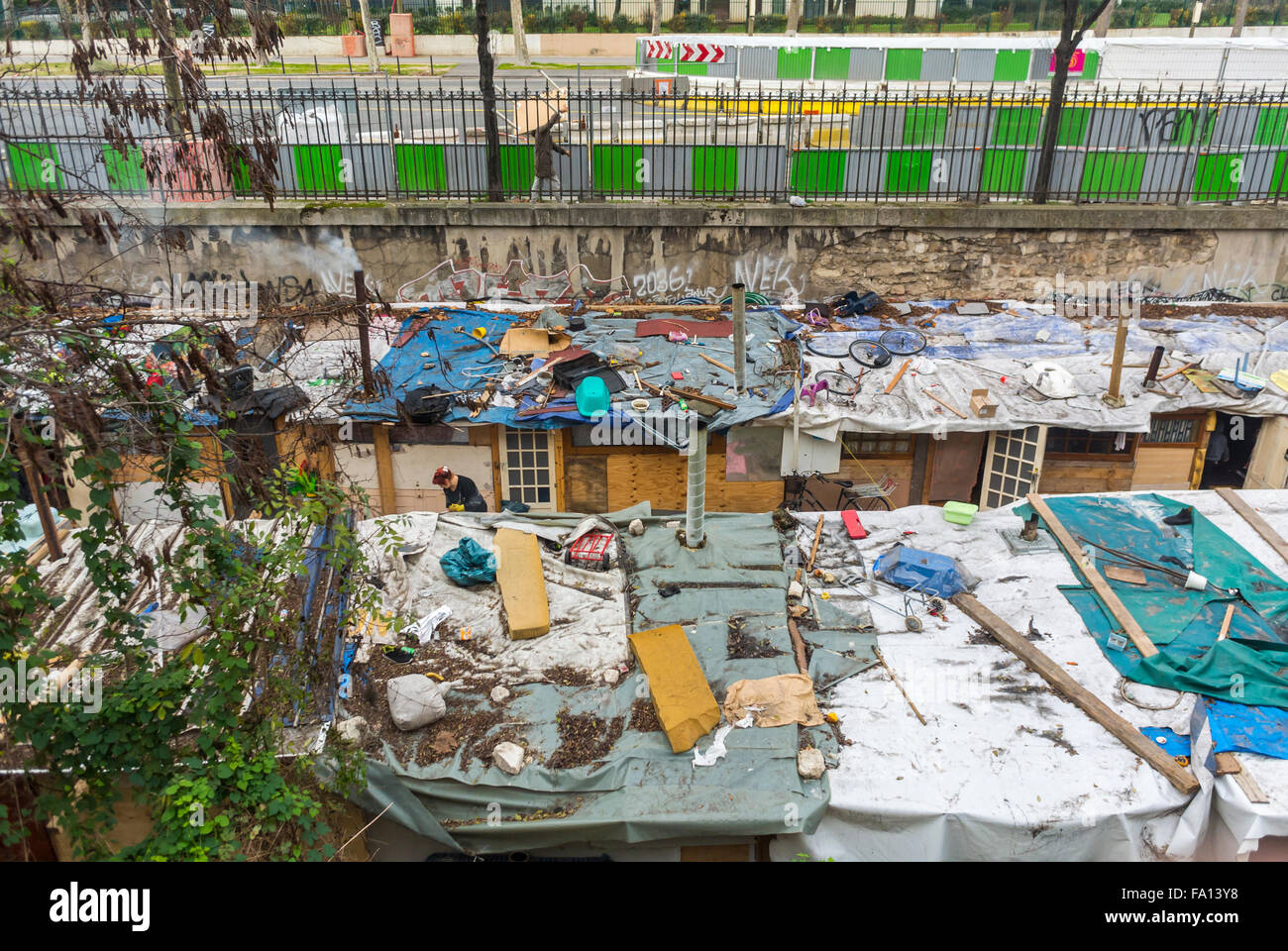 Paris, France, Immigrants Migrants Rom Camp, Old Train Tracks, Poor