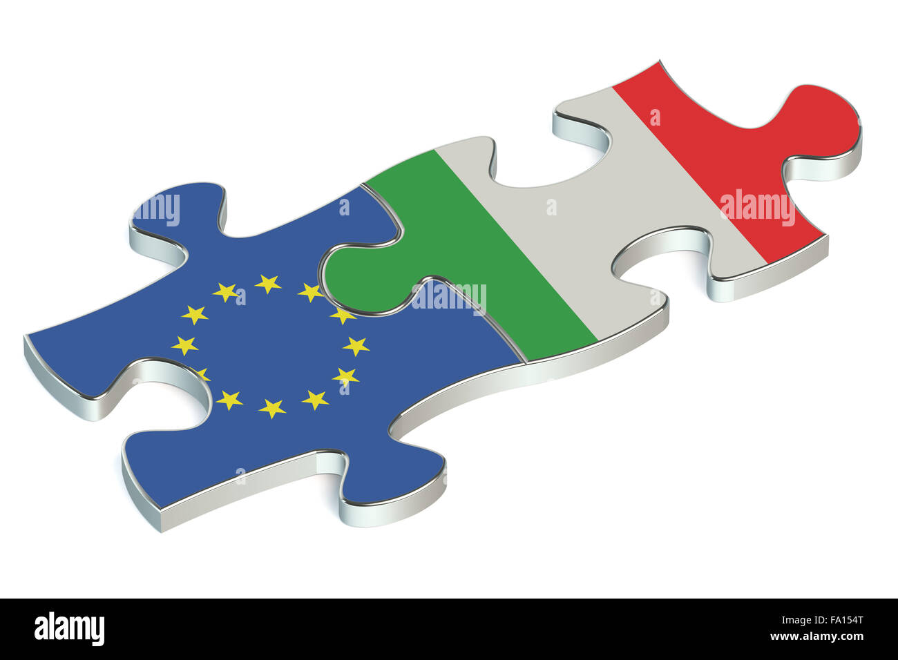 Italy and European Union puzzles from flags Stock Photo - Alamy