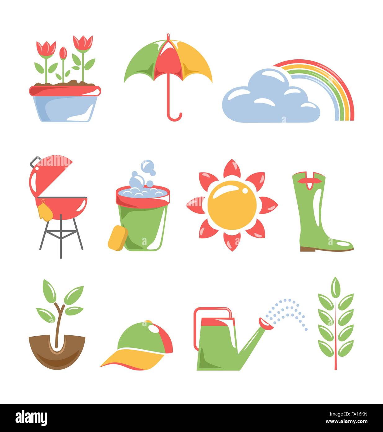 Spring icons isolated on white Stock Vector Image & Art - Alamy