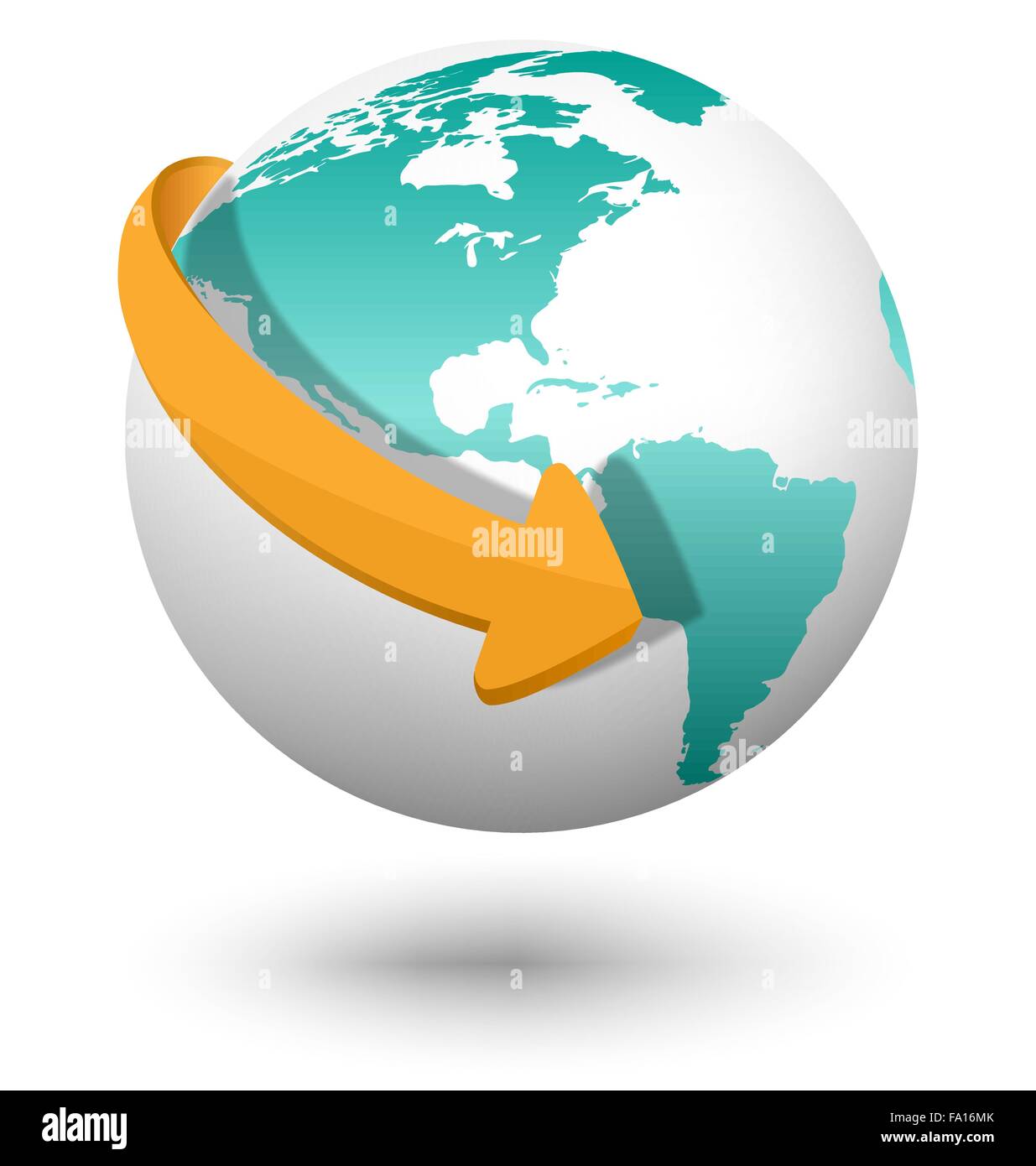 White sphere orange arrow Cut Out Stock Images Pictures Alamy