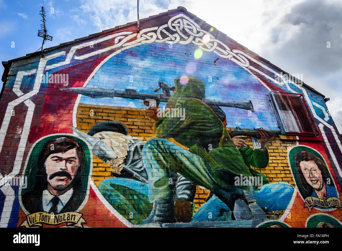 IRA mural in the Market's area of South Belfast Stock Photo