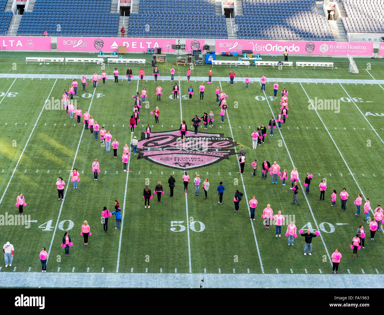 Orlando, FL, USA. 19th Dec, 2015. Performers go thru the half time routine before 1st half action of the Inaugural AutoNation Cure Bowl between the Georgia State Panthers and the San Jose State Spartans at the Citrus Bowl in Orlando, Fl Romeo Guzman/CSM/Alamy Live News Stock Photo