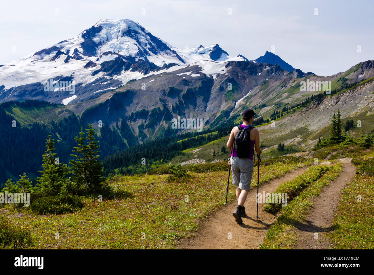 Skyline Divide hiking trail, Mt. Baker-Snoqualmie National Forest, Washington, United States. Stock Photo