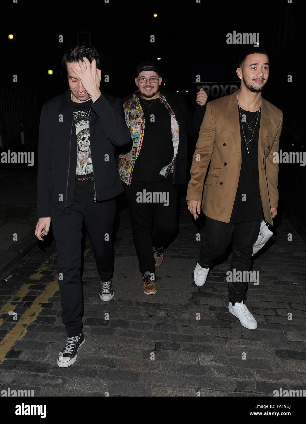 Nick Grimshaw seen leaving Shoreditch House with his X Factor boys
