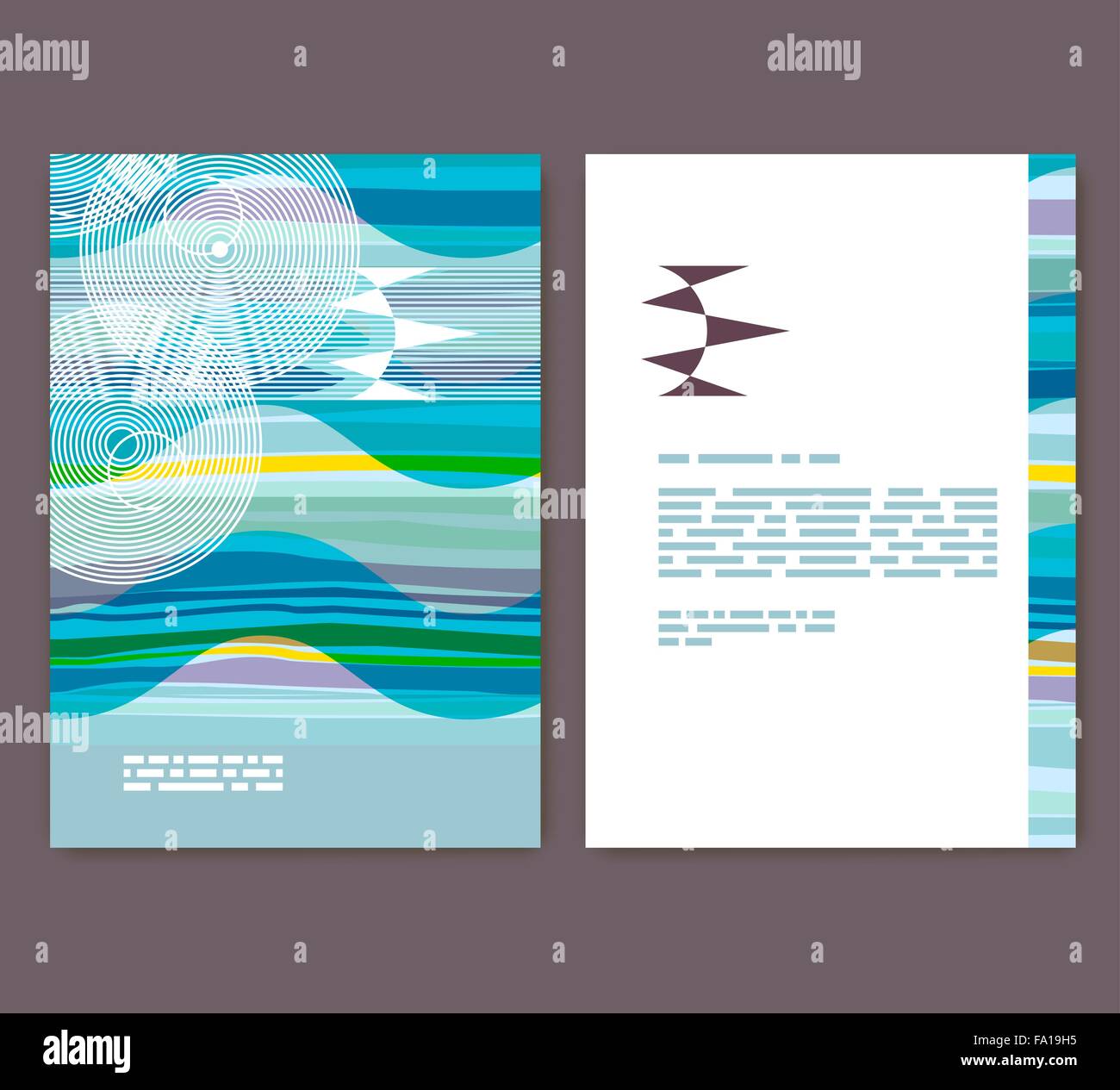 Flyer, leaflet, booklet layout. Editable design template. A4 brochure with abstract elements and patterns Stock Vector