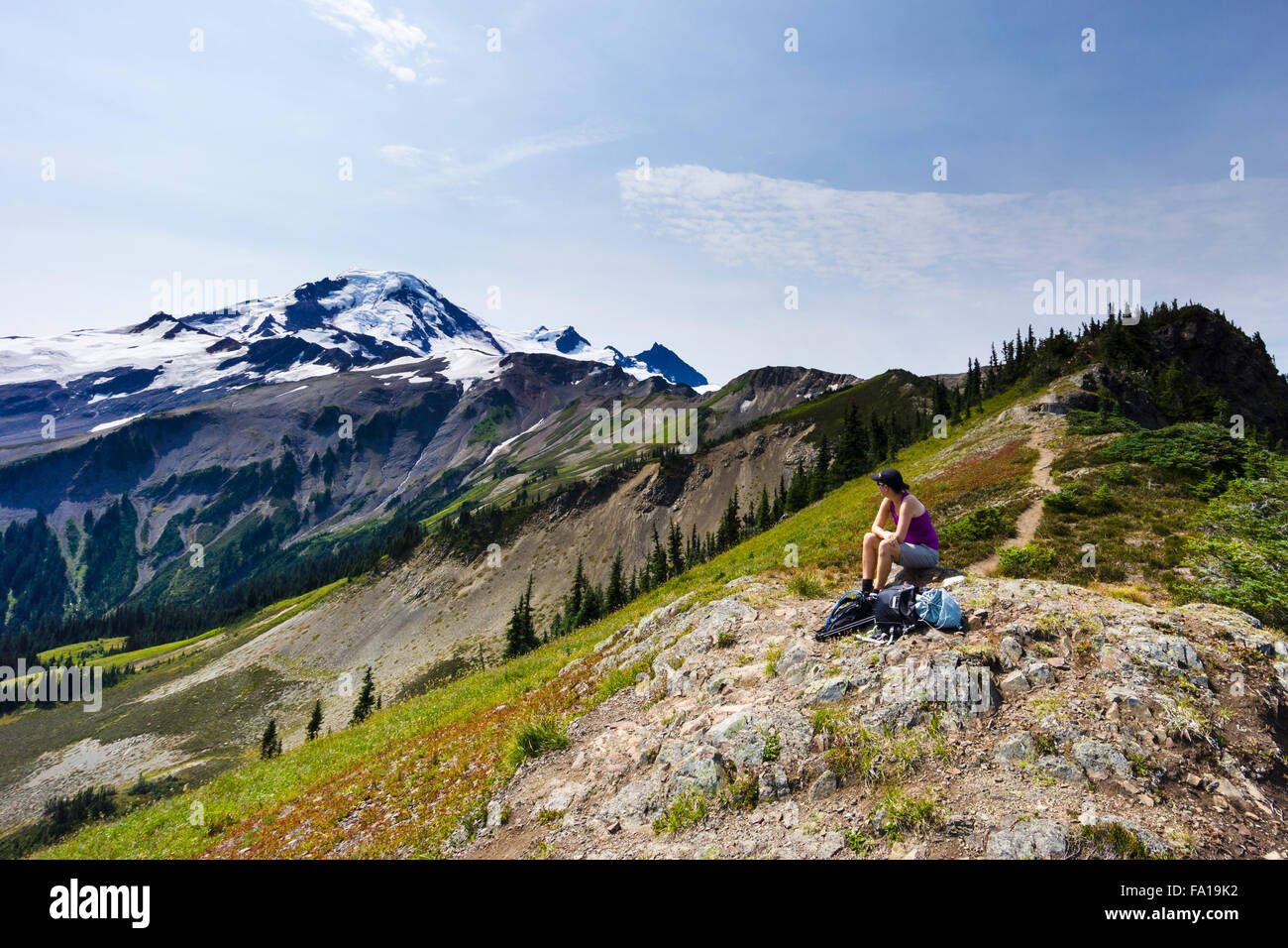 Skyline Divide hiking trail, Mt. Baker-Snoqualmie National Forest, Washington, United States. Stock Photo