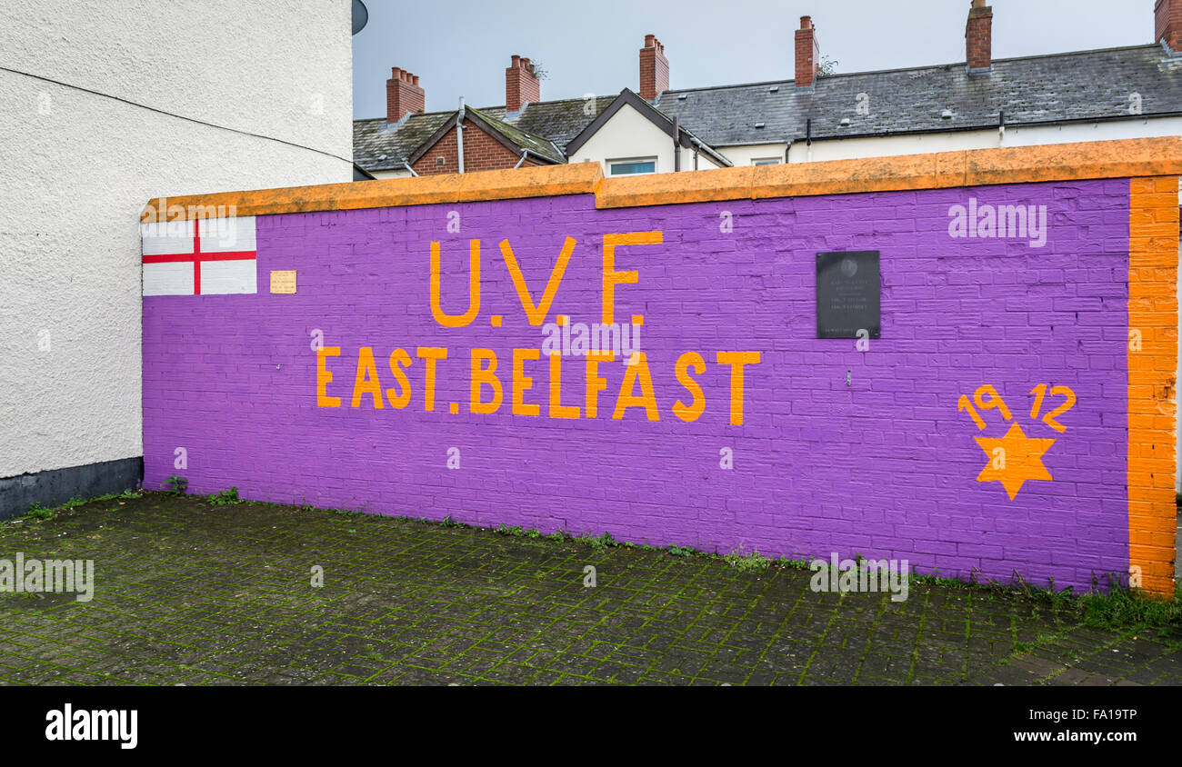 UVF East Belfast mural in Ravenhill area Stock Photo