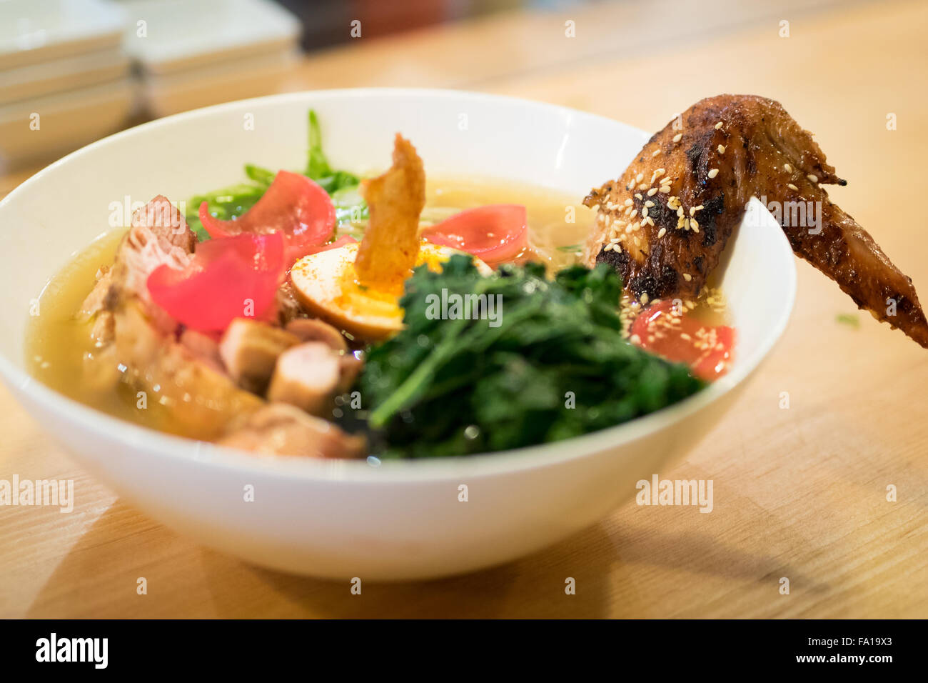 Japanese ramen noodles (roasted barley chicken) from Prairie Noodle