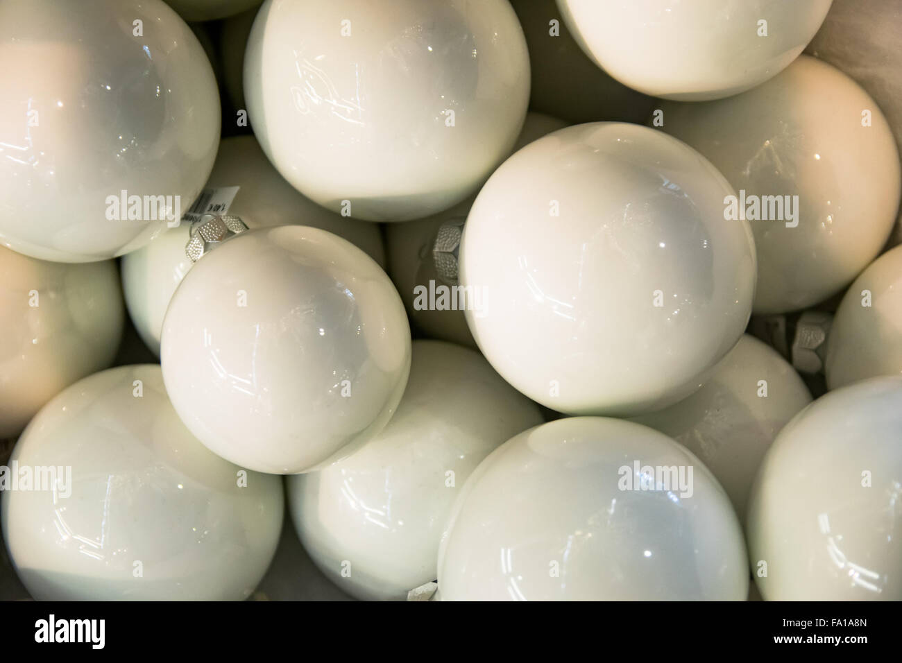 Background formed by white balls for christmas tree Stock Photo - Alamy