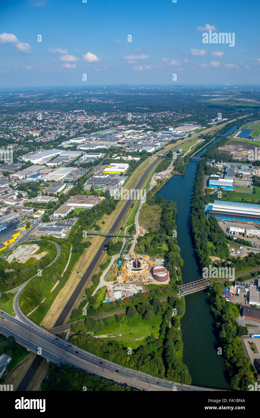 ecological conversion of the Emscher system, centralized wastewater sewage system in the Ruhr area, pumping station Emscher Stock Photo