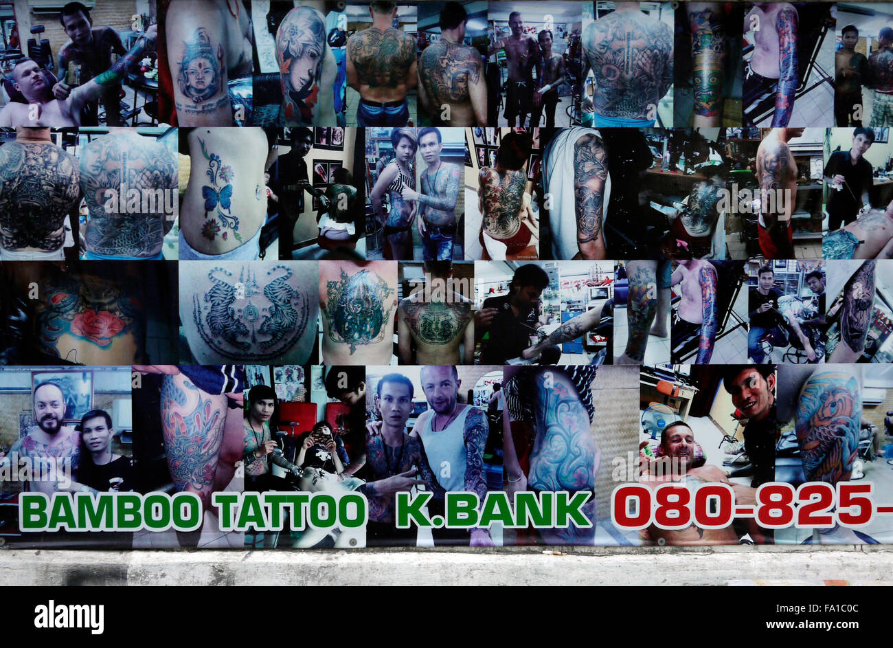A Tattoo Artist Shop Display Board Showing Photos Of Their Skills And Stock Photo Alamy