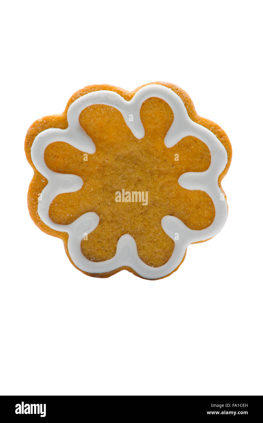 Decorated flower gingerbread cookie Stock Photo