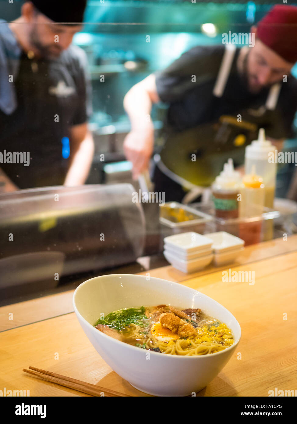 Prairie noodle shop ramen edmonton alberta canada hires stock