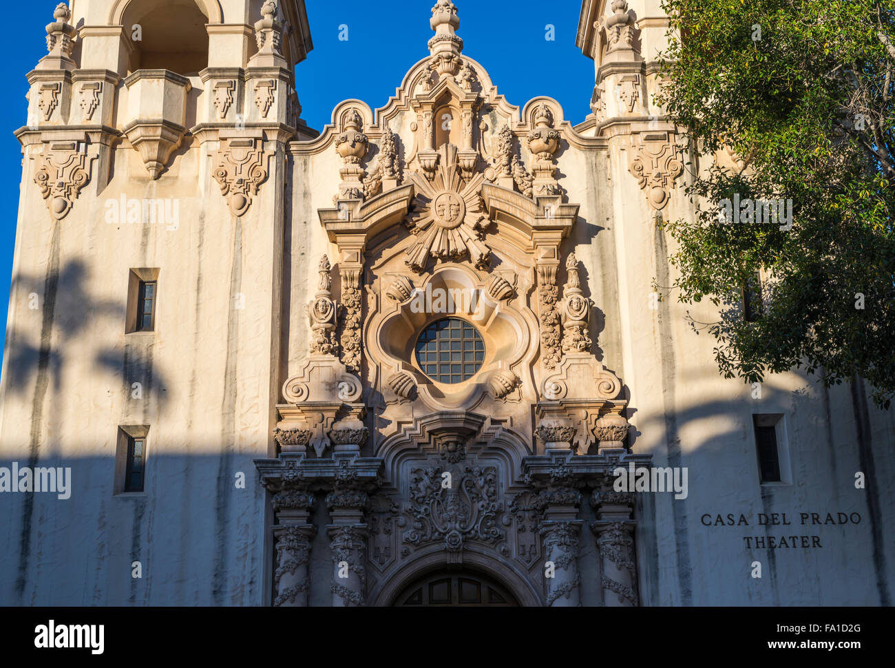 Casa Del Prado Theater building, architecture. Balboa Park, San Diego