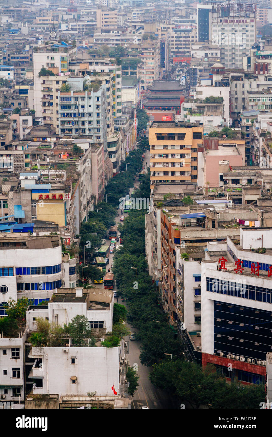 Yibin, Sichuan province, China The view of Yibin city, a small city