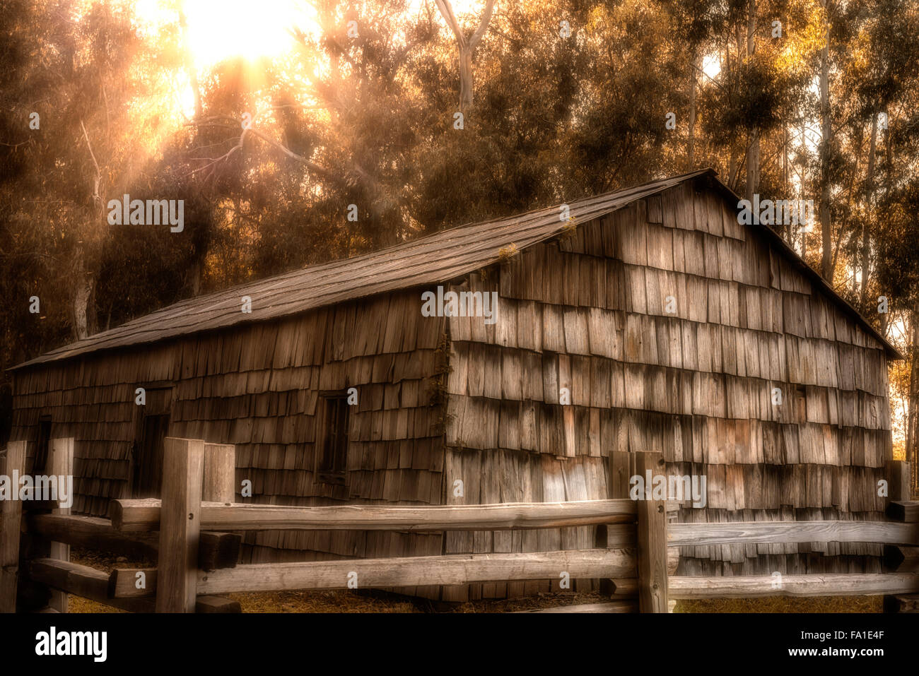 The Cooper Cabin.  Andrew Molera State Park,  Big Sur, California, United States. Stock Photo