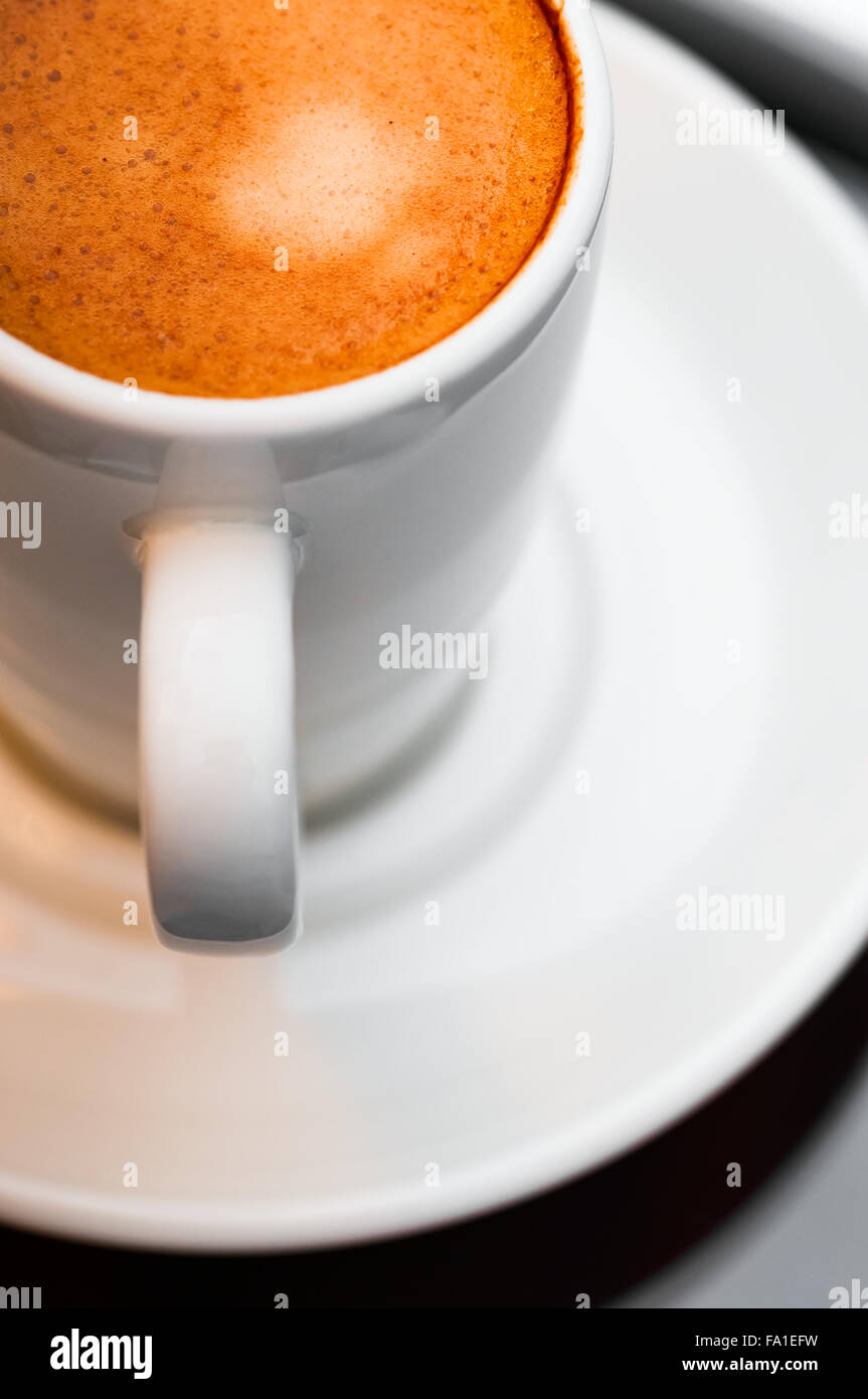 Espresso coffee cup close up macro neutral Stock Photo