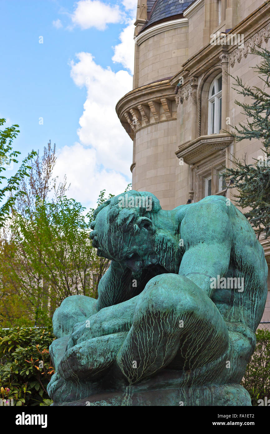 Saint Jerome the Priest statue at the Croatian Embassy. Stock Photo