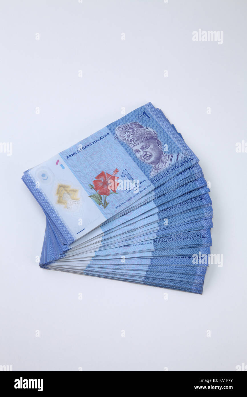 Stack Of The Malaysia Ringgit One Dollar Form A Fan Stock Photo Alamy