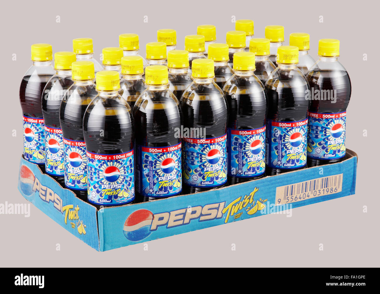KUALA LUMPUR, MALAYSIA March 26th 2015. bottles of Pepsi drinks