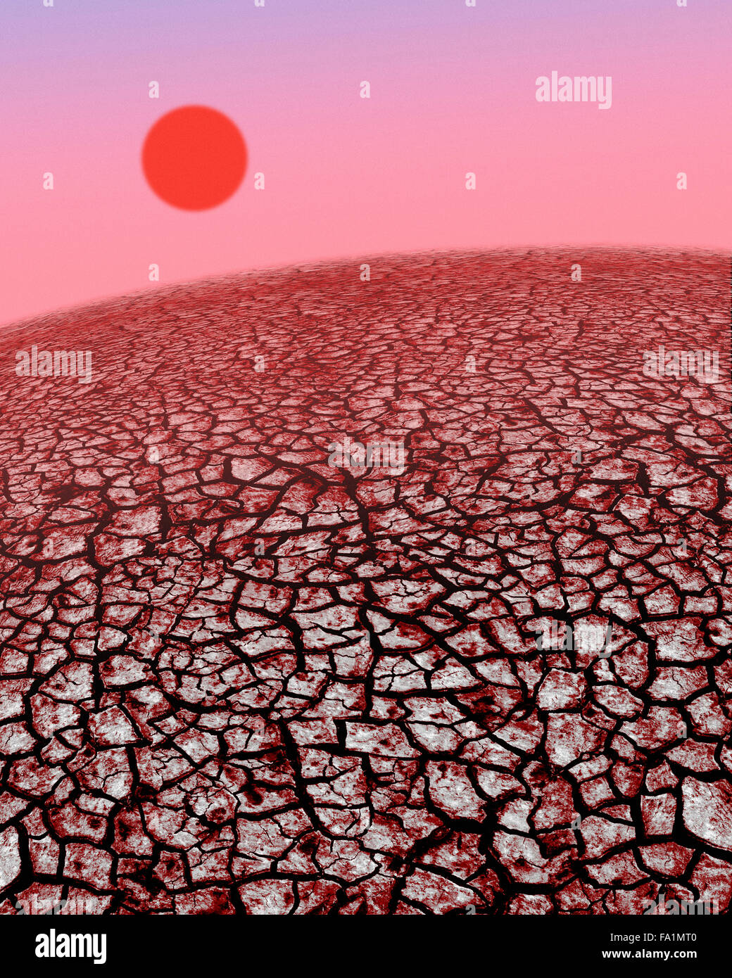 Scorched earth caused by climate change and global warming Stock Photo