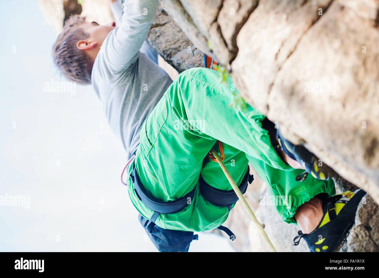 Male climber on overhanging hi-res stock photography and images - Alamy