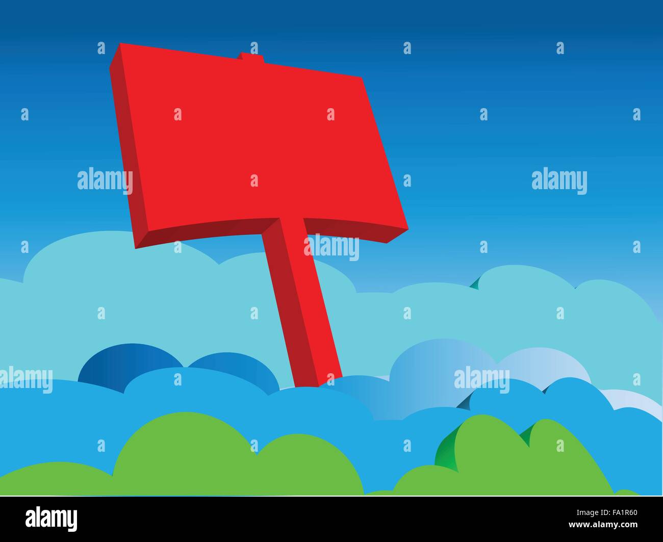 Big Red Sign In The Sky Stock Vector