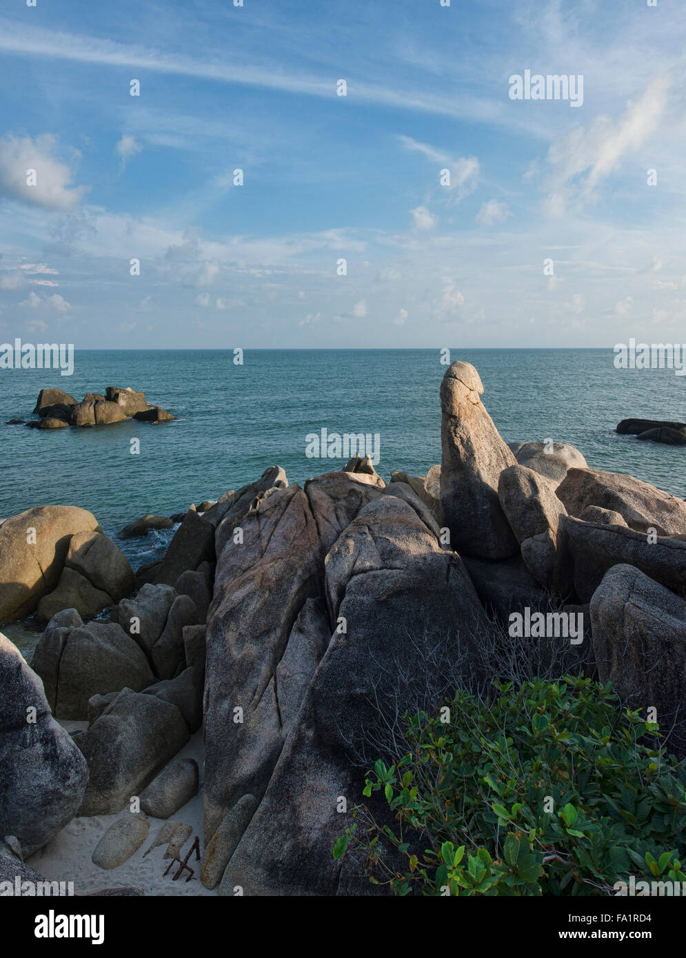 Hin Ta Hin Yai Grandfather and Grandmother rocks, Koh Samui island, Thailand Stock Photo