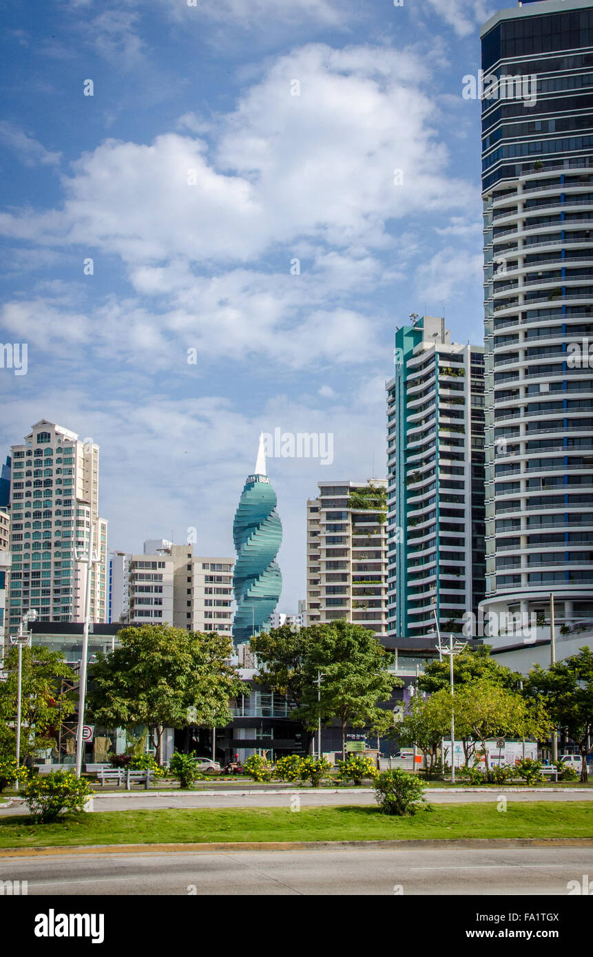 Panama City Skyline with F&F Tower, Panama City, Central America Stock Photo
