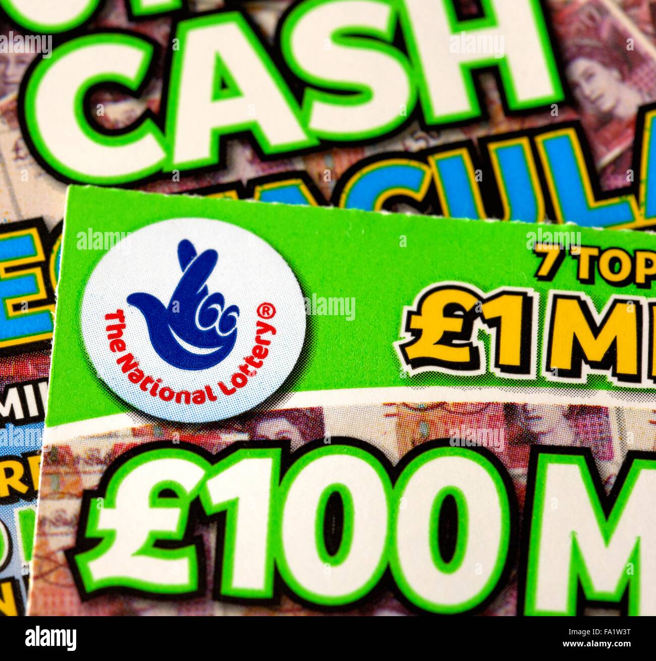 The National lottery scratch cards close up Stock Photo Alamy