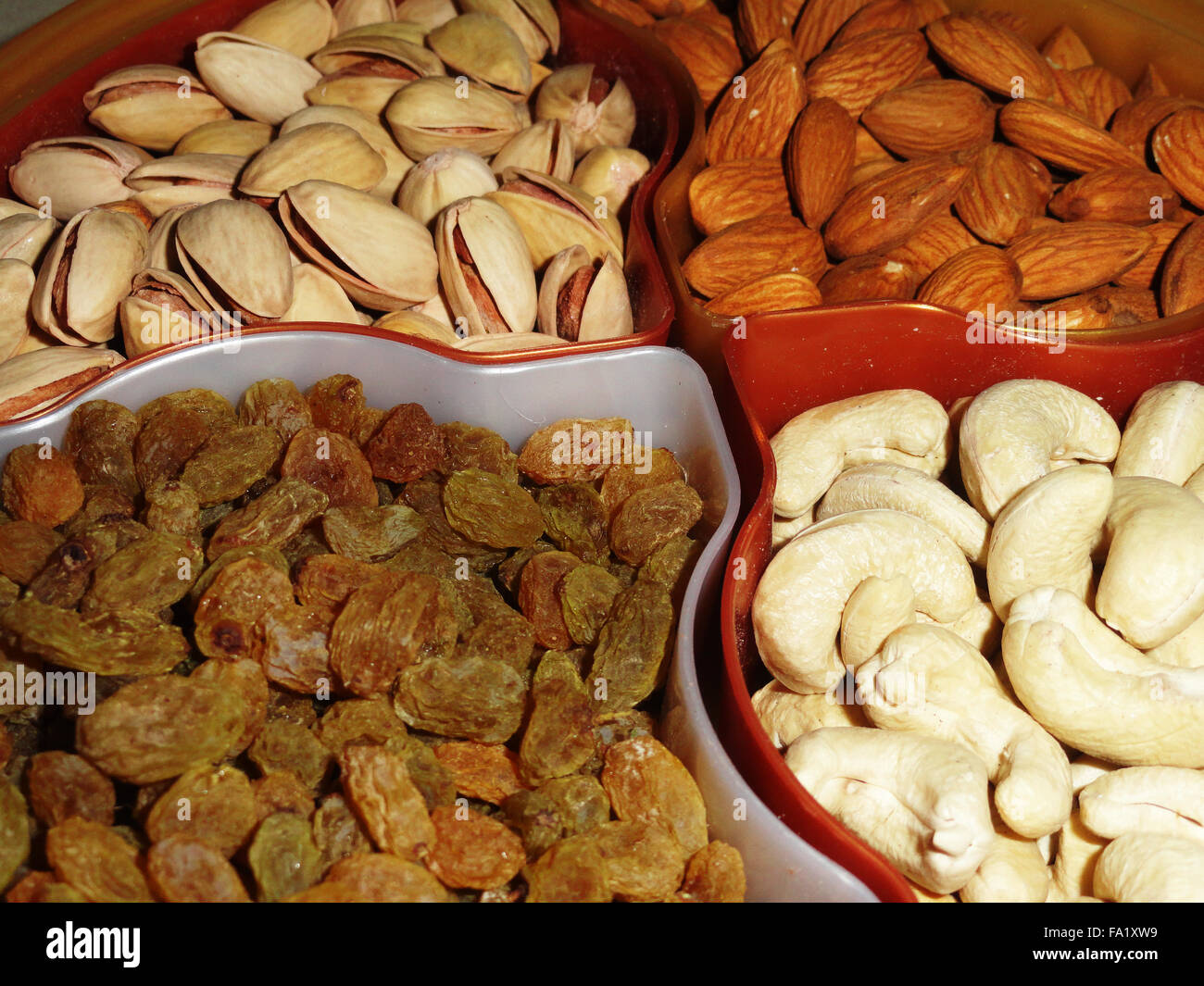 Delicious Healthy Mixed Dry Fruits, Cashew Nut and Pistachio Stock