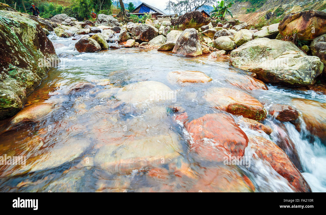 Large Sharp Rocks River Rapid River with large stone boulders Stock Photo - Alamy