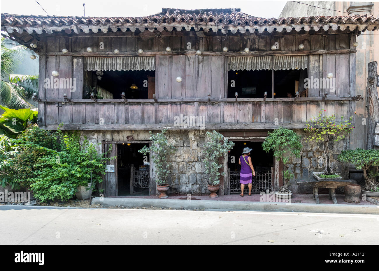 Tourist at Yap-Sandiego Ancestral House located Parian District of Cebu said to be one of the oldest houses in Philippines. Stock Photo