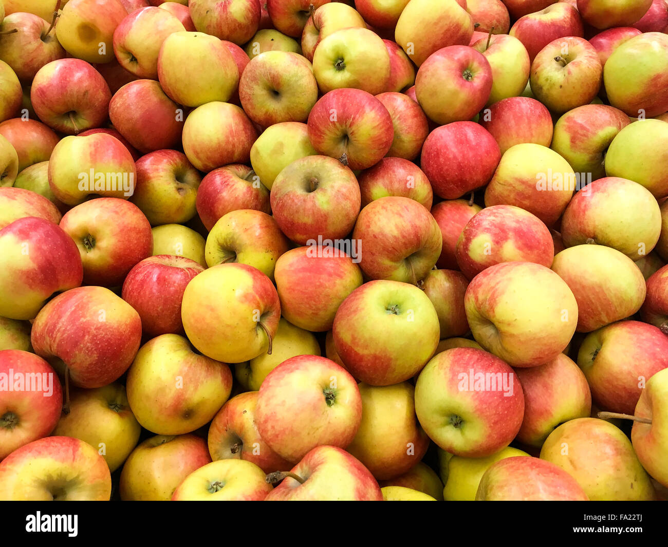 Close Up Of Green Apples In Market Display Stock Photo