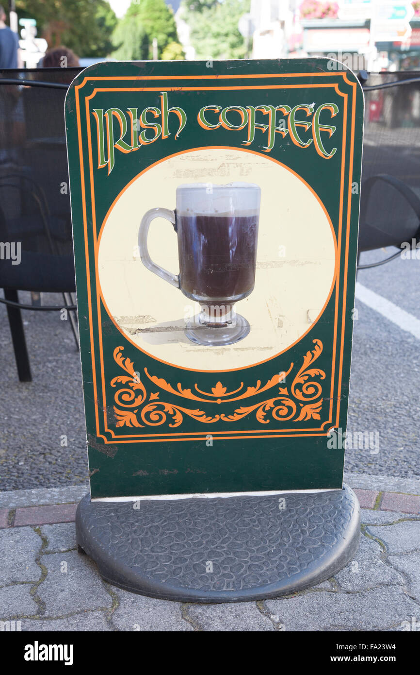 Irish Coffee Menu Sign, Kenmare, Ireland Stock Photo Alamy