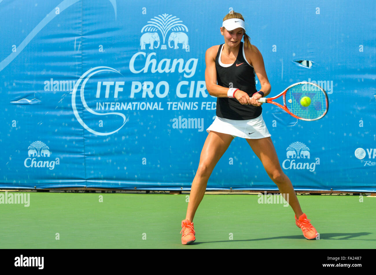 Bangkok, Thailand. 20th December, 2015. Katarina Zavatska of Ukraine in  Chang ITF (International Tennis Federation) Pro Circuit 2015 #13 on April  20, 2015 in Bangkok, Thailand. Credit: Chatchai Somwat/Alamy Live News  Stock Photo - Alamy