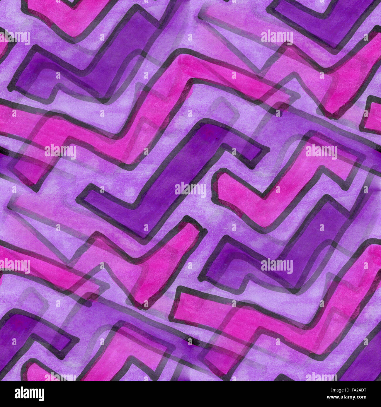 purple stripes abstract seamless art strip wallpaper watercolor Stock