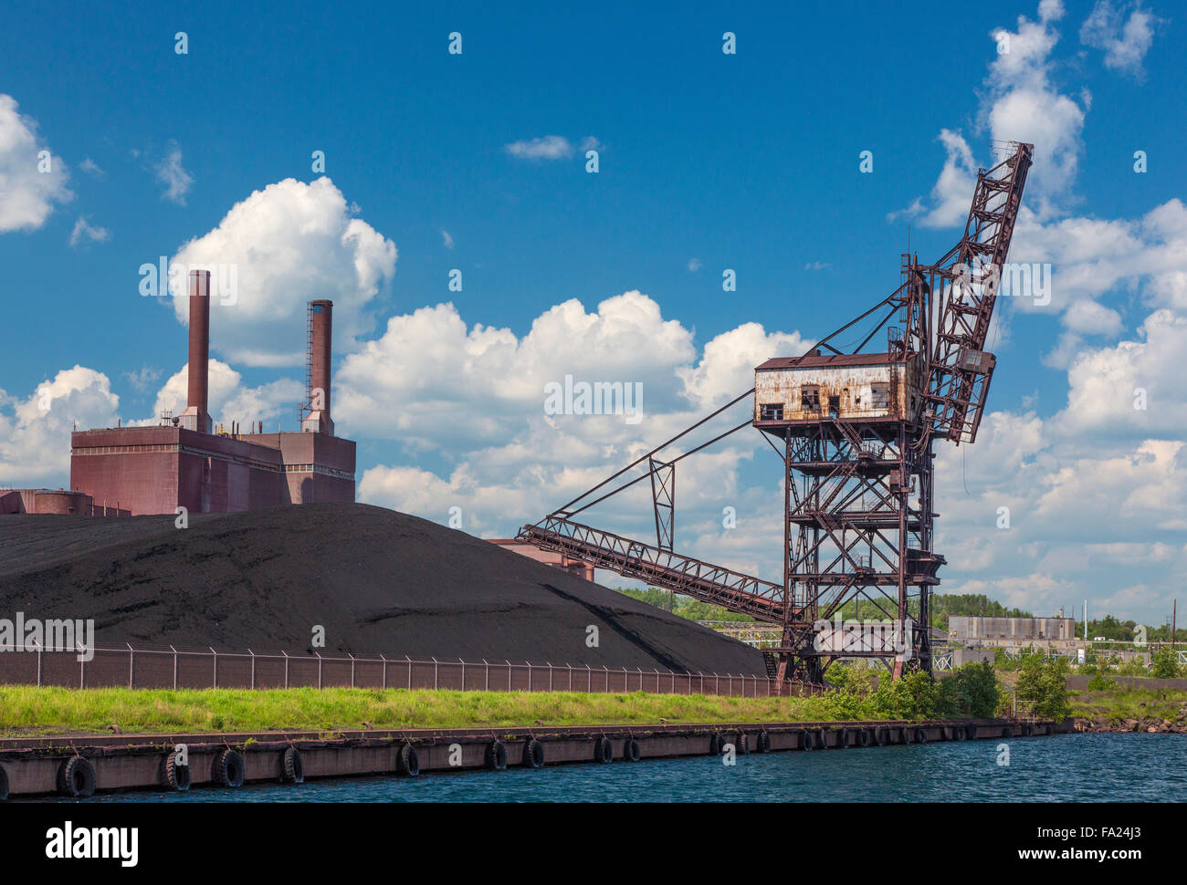 Cliffs Natural Resources Northshore Mining plant in Silver Bay on the north shore of Lake Superior in Minnesota Stock Photo