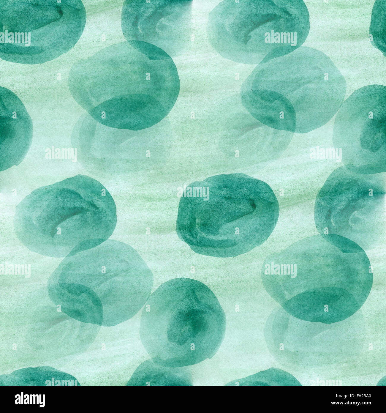 Seamless circle watercolor green spot handmade wallpaper texture Stock