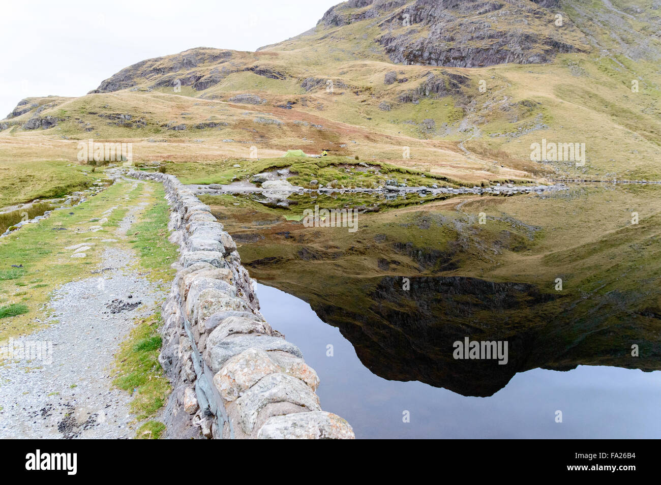 Dam at Stickle Tarn in Langdale Stock Photo
