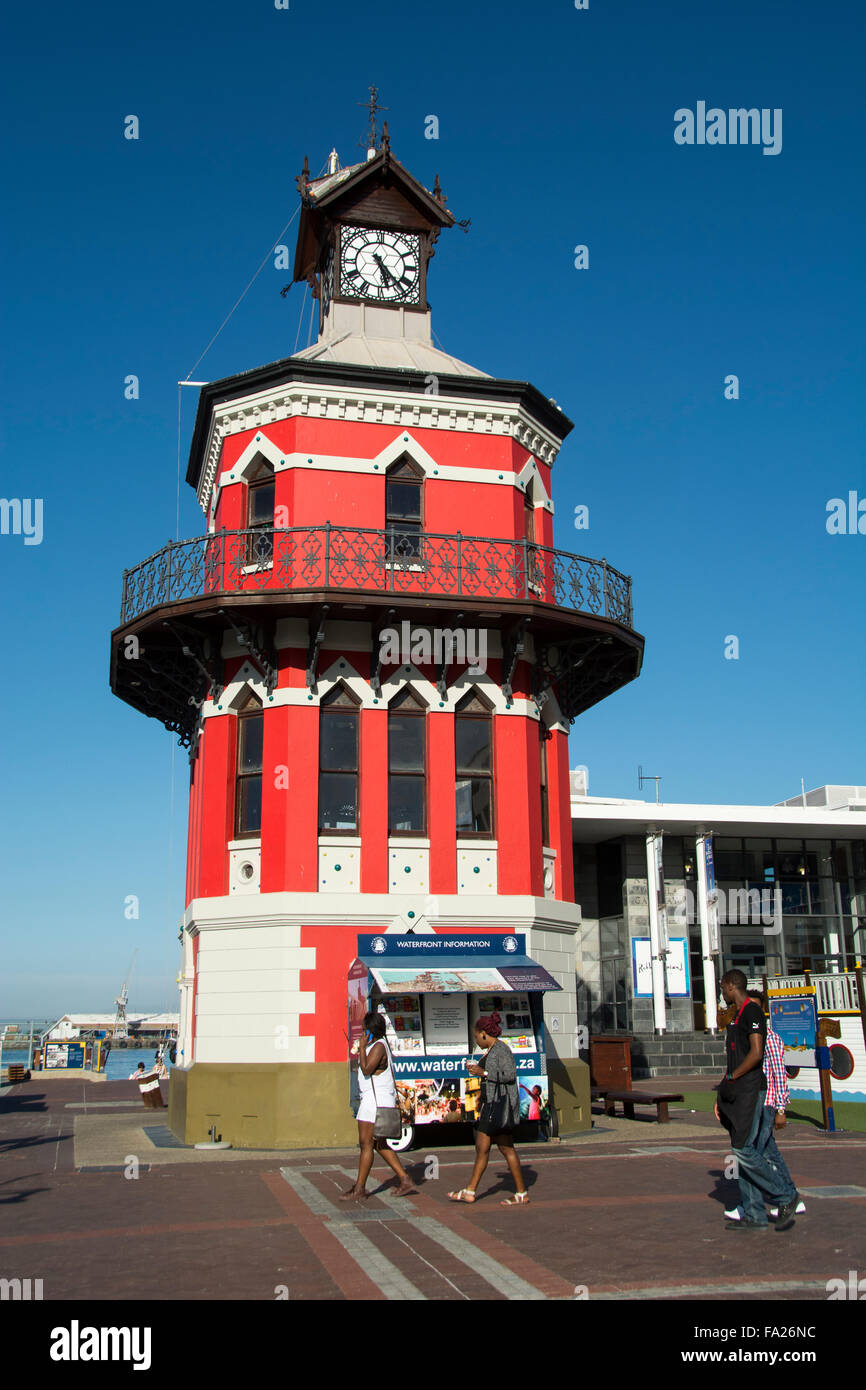South Africa, Cape Town, V&A Waterfront. Victorian Gothicstyle Clock Tower, c. 1882 Stock Photo