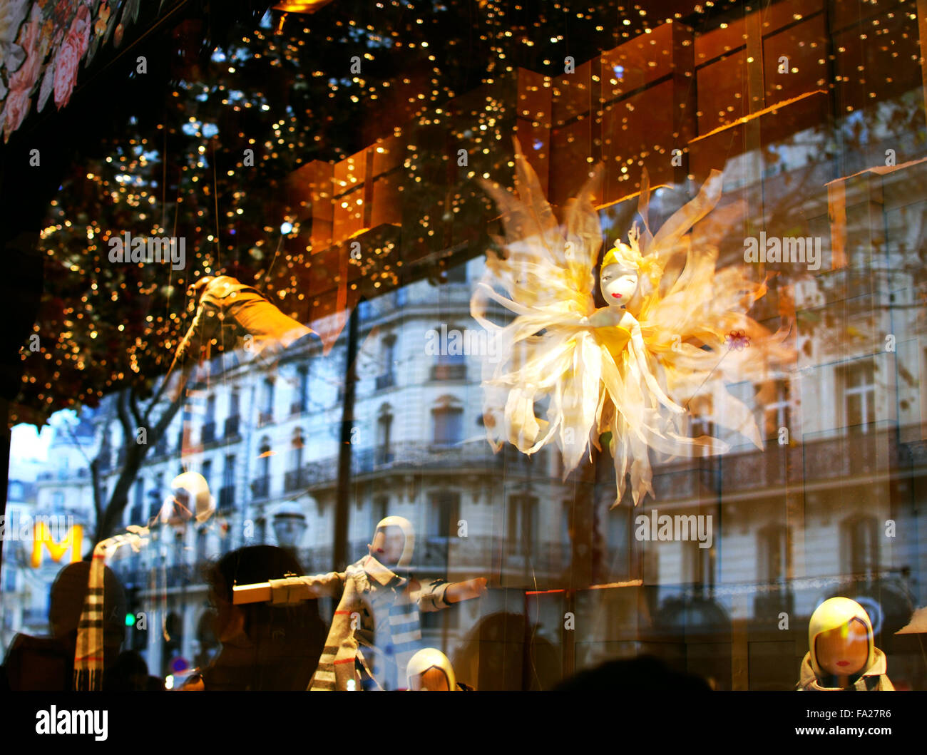 Galeries Lafayette Louis Vuitton Christmas Window Display Stock
