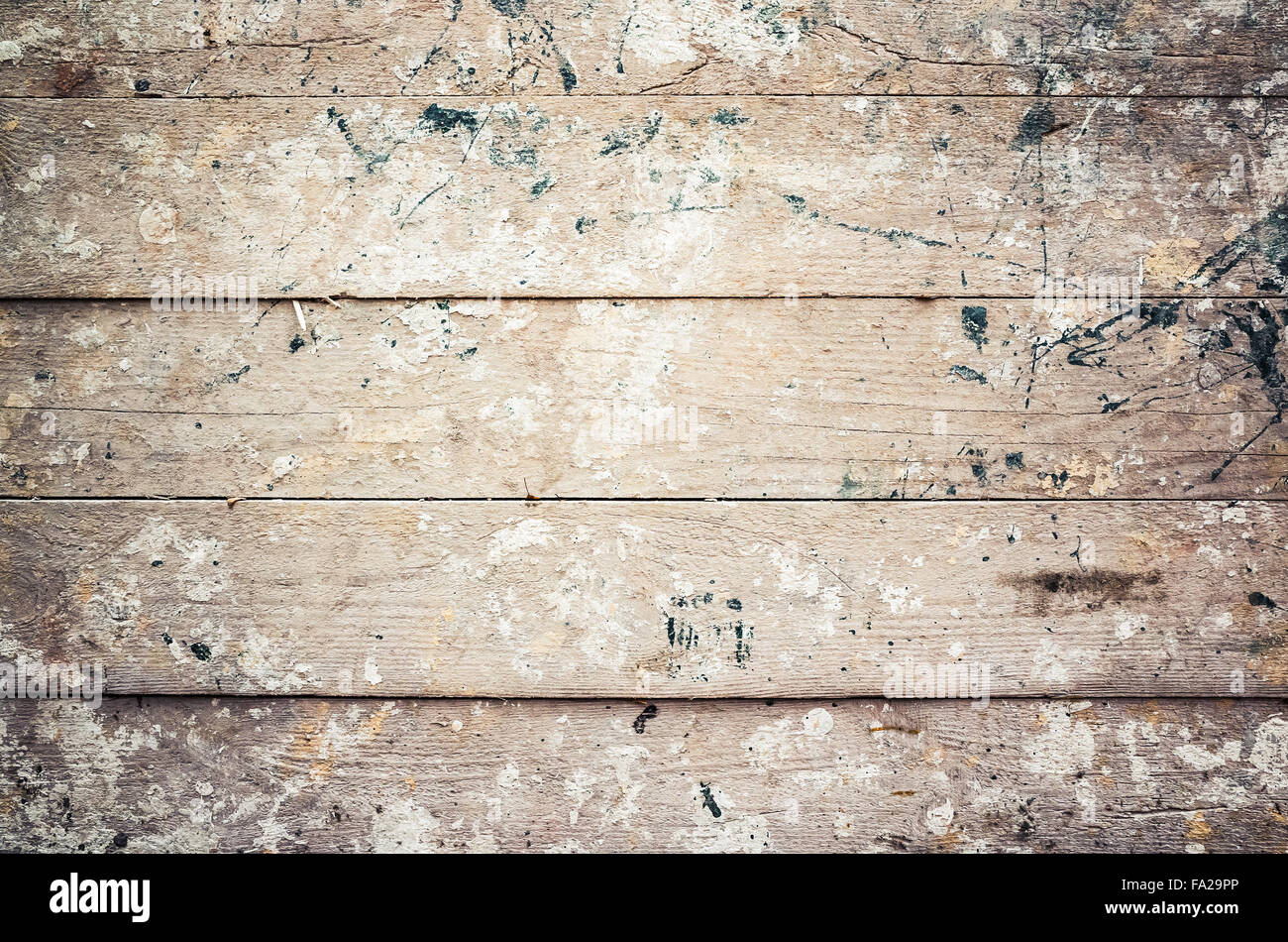 Old grungy wooden wall with paint splashes, background texture Stock ...