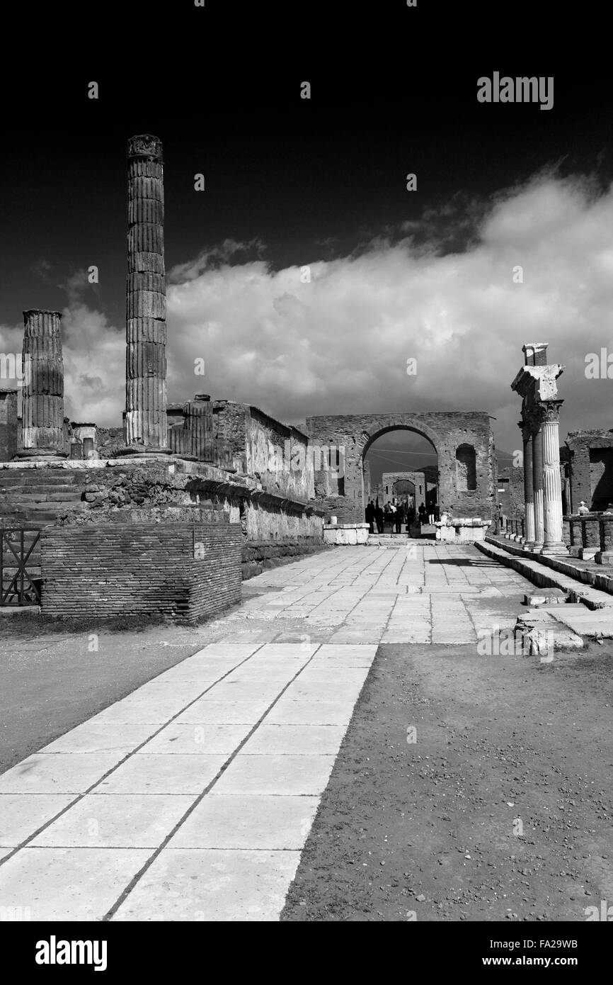 The Temple of Jupiter, Pompeii, the Roman city buried in lava near Naples city, UNESCO World Heritage List 1997, Campania region Stock Photo