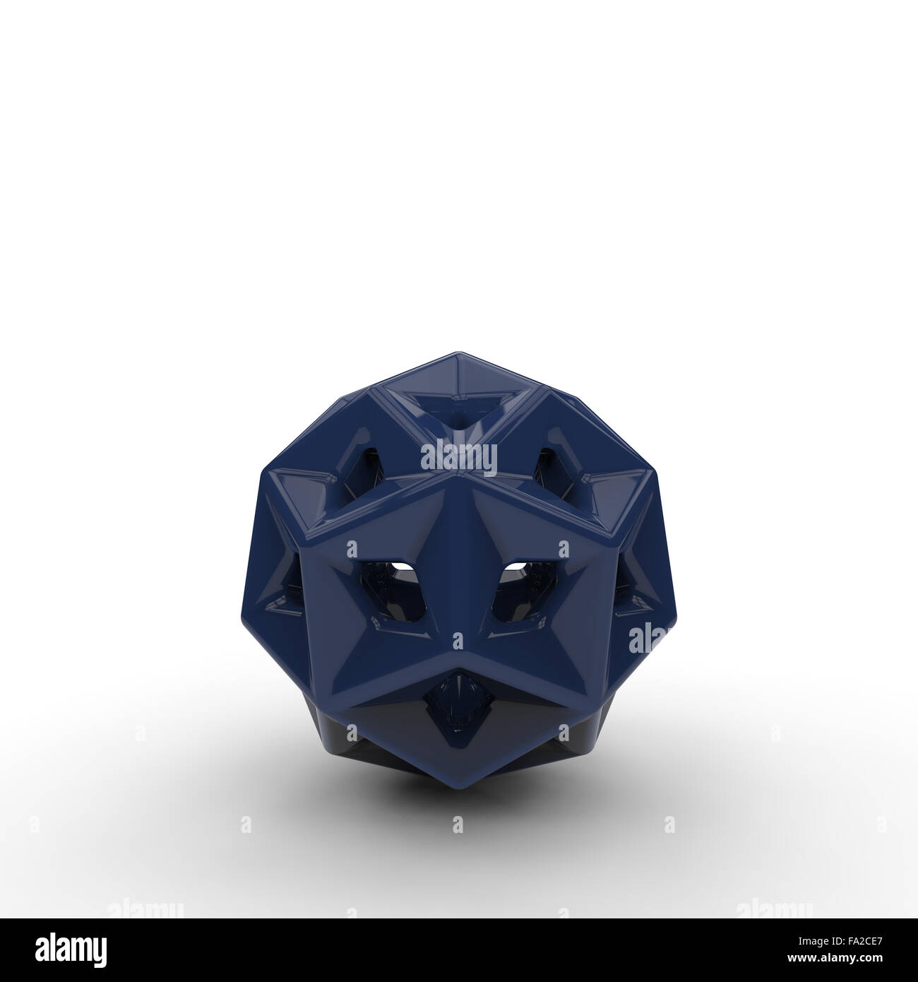 petrol blue pentagram dodecahedron on a white background Stock Photo