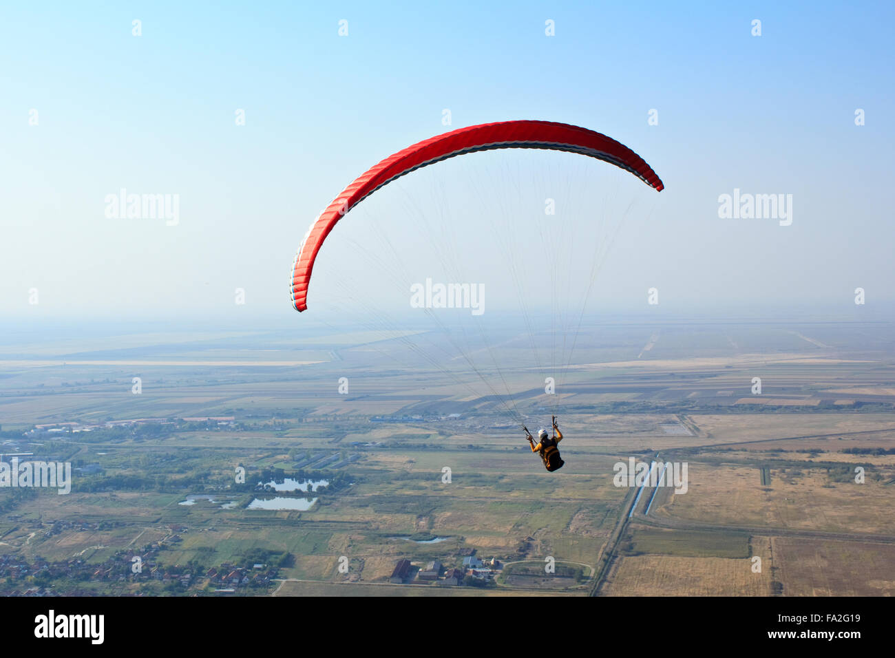 Paragliding near Vrsac in Serbia Stock Photo