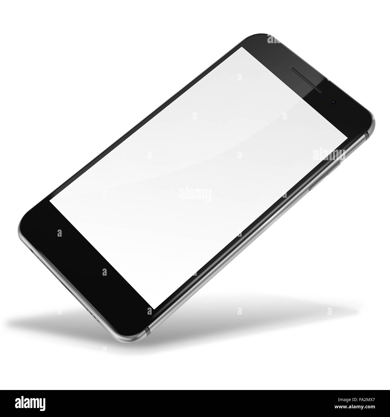 Mobile smart phone with blank screen isolated on white background ...