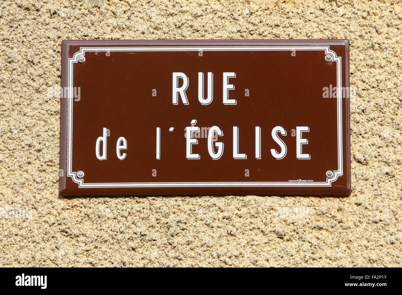 Street sign. "Church street". Stock Photo