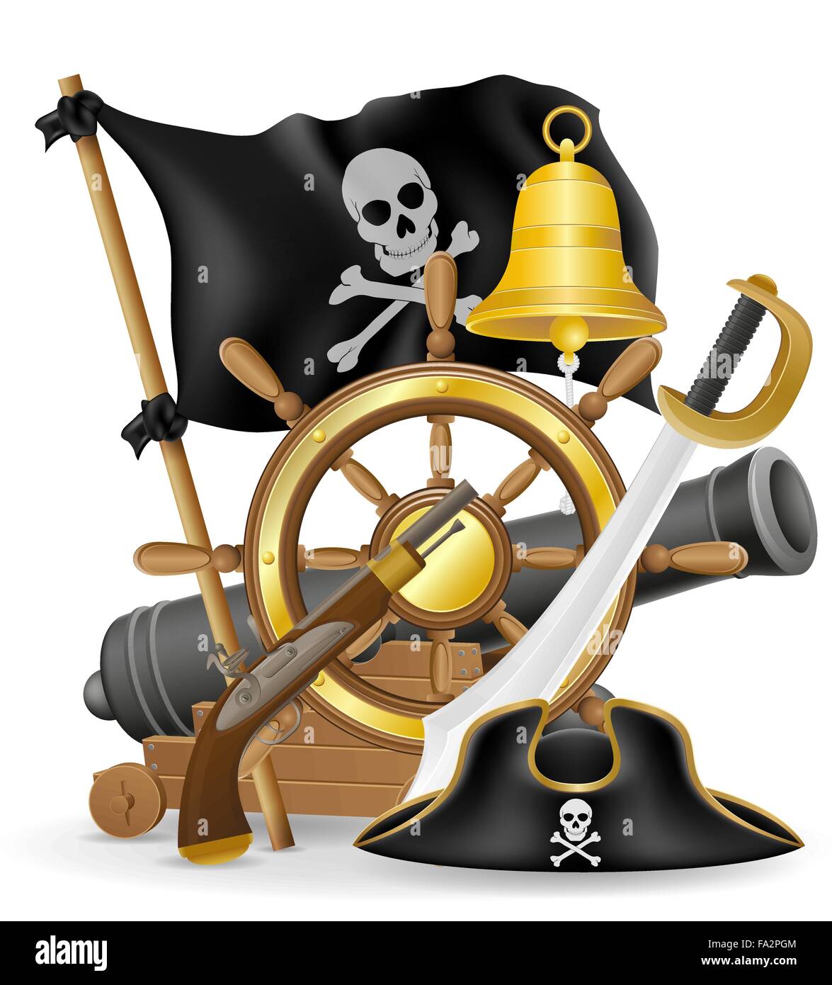 pirate concept icons vector illustration isolated on white background ...