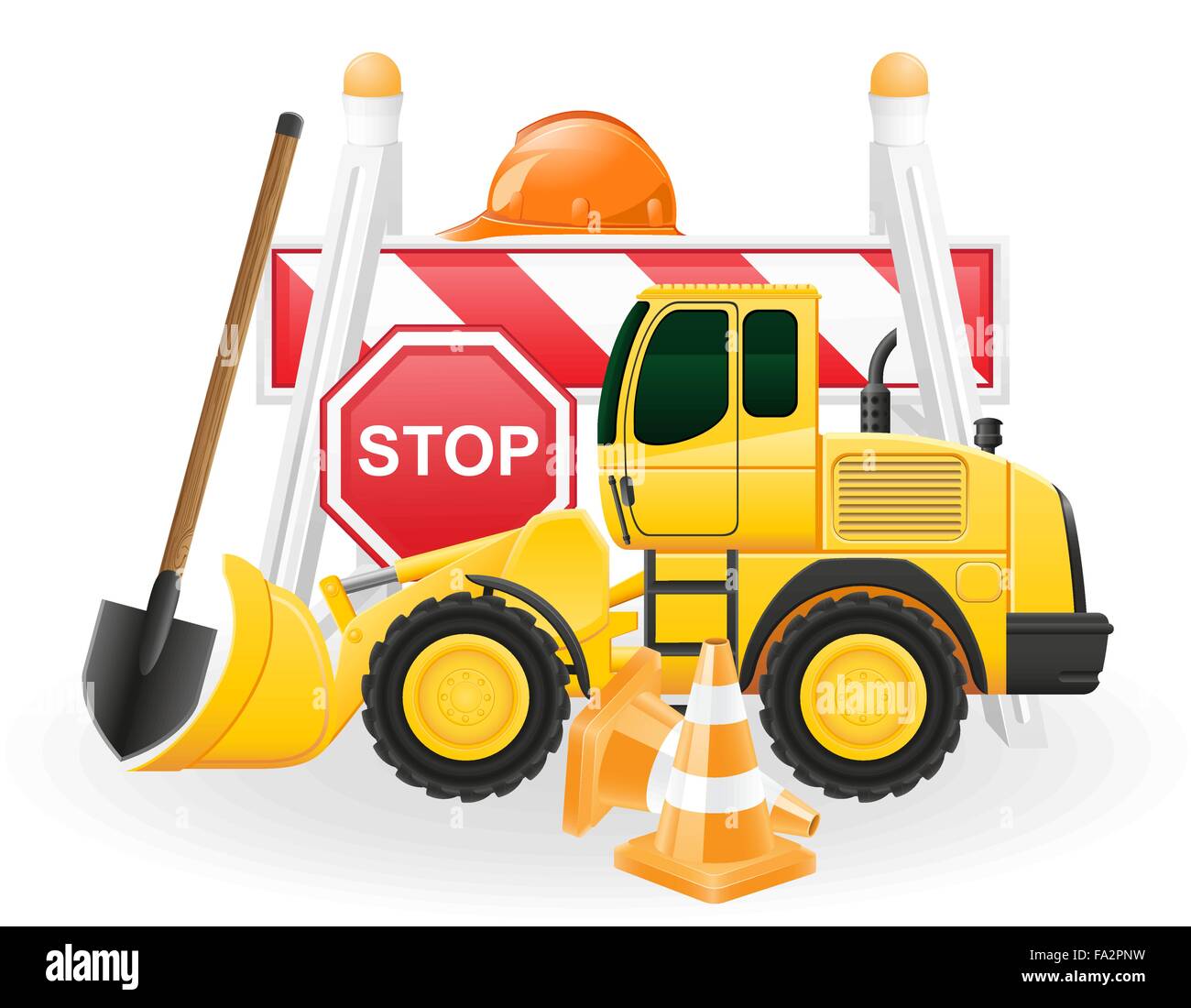 road works concept icons vector illustration isolated on white ...